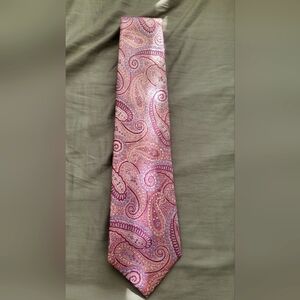 MEN'S Tasso Elba Pink Paisley Silk Tie